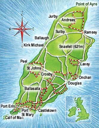 cities map of isle of man